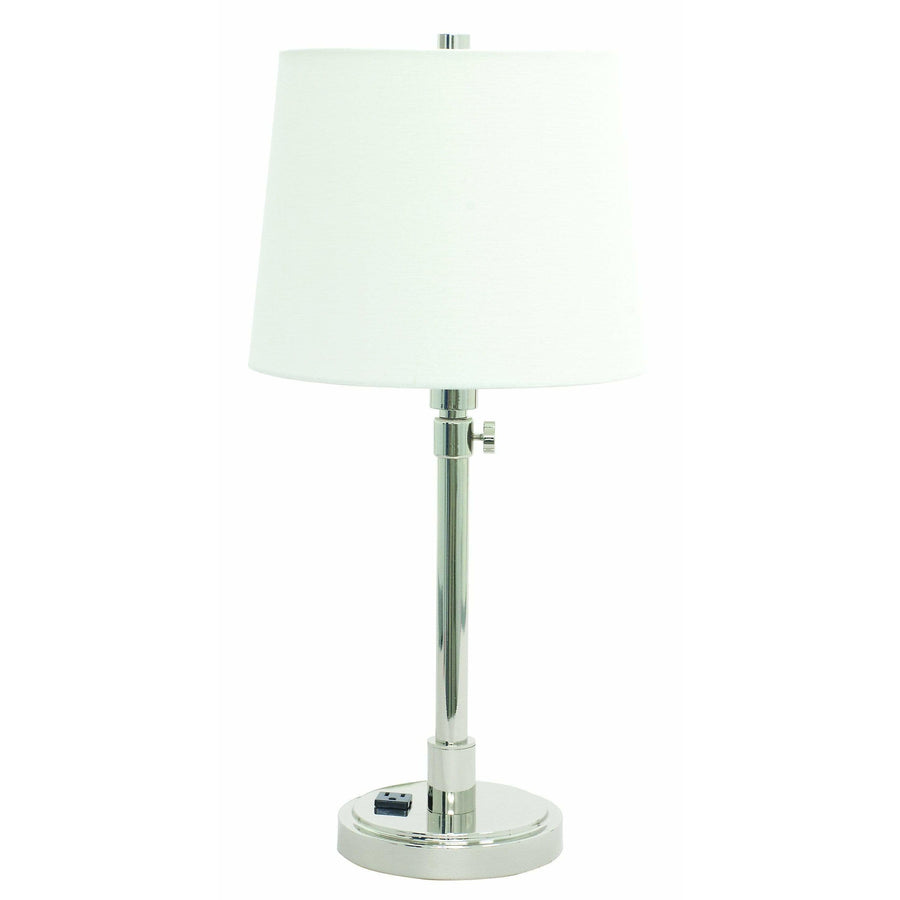 House Of Troy Table Lamps Townhouse Adjustable Table Lamp with Convenience Outlet by House Of Troy TH751-PN