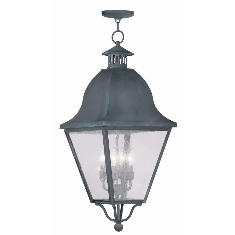 Livex Lighting Outdoor Pendants Lanterns Charcoal / Seeded Glass Amwell Charcoal Outdoor Pendant Lantern  By Livex Lighting 2547-61