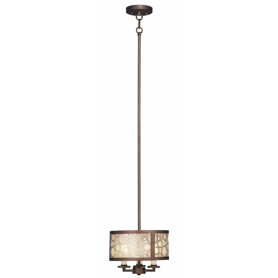 Livex Lighting Mini Pendants Palacial Bronze with Gilded Accents / Hand Crafted Gold Dusted Art Glass Avalon Palacial Bronze with Gilded Accents Mini Pendant By Livex Lighting 8673-64