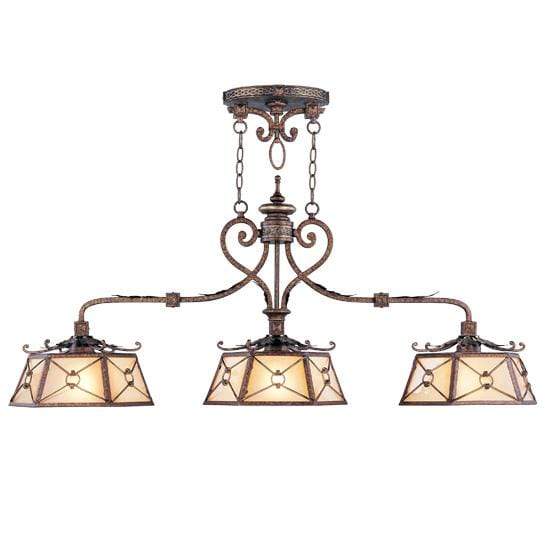 Livex Lighting Islands Palacial Bronze with Gilded Accents / Gold Dusted Art Glass Bristol Manor Palacial Bronze with Gilded Accents Island By Livex Lighting 8828-64
