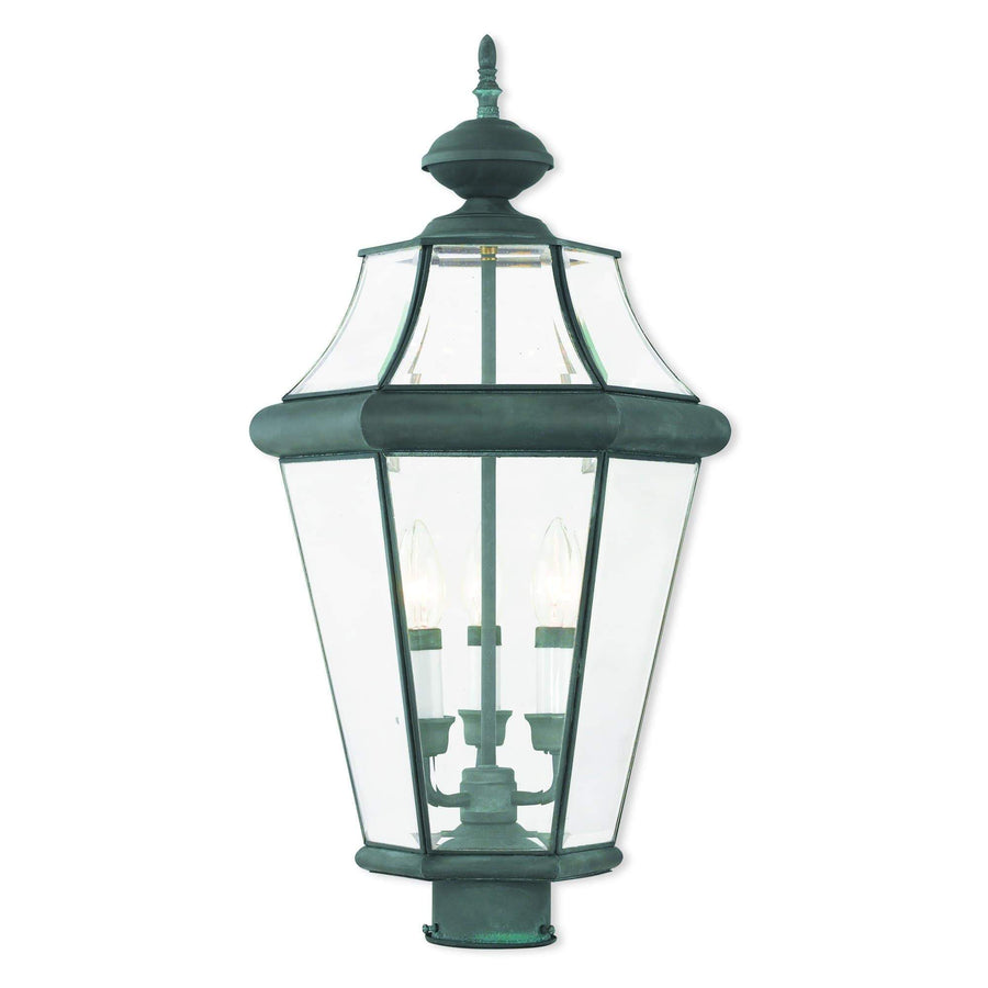 Livex Lighting Outdoor Post Top Lanterns Charcoal / Clear Beveled Glass Georgetown Charcoal Outdoor Post Top Lantern By Livex Lighting 2364-61