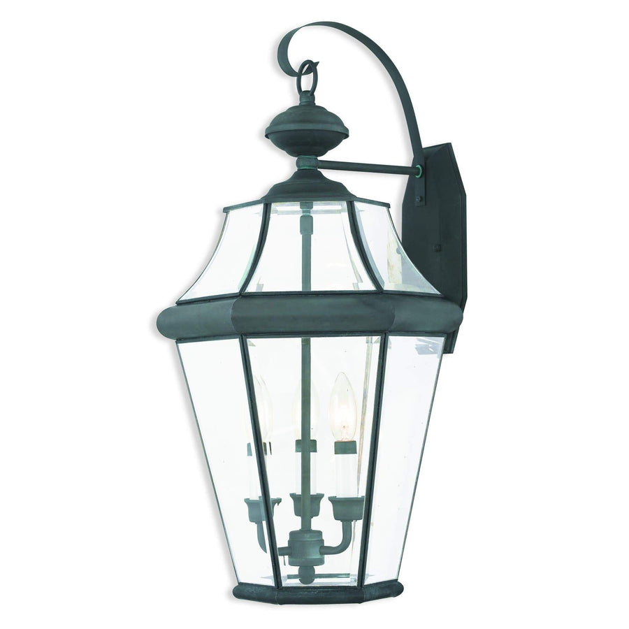 Livex Lighting Outdoor Wall Lanterns Charcoal / Clear Beveled Glass Georgetown Charcoal Outdoor Wall Lantern By Livex Lighting 2361-61
