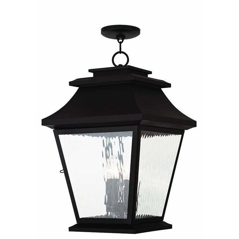 Livex Lighting Outdoor Pendants Lanterns Bronze / Clear Water Glass Hathaway Bronze Outdoor Pendant Lantern By Livex Lighting 20243-07