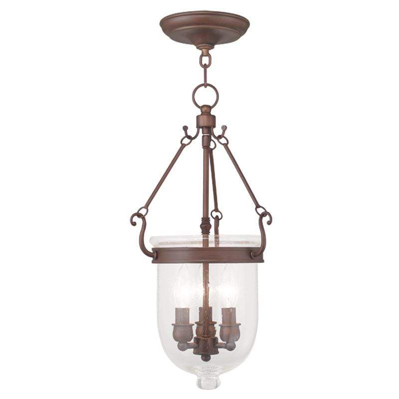 Livex Lighting Chain Lantern Vintage Bronze / Seeded Glass Jefferson Vintage Bronze Chain Lantern  By Livex Lighting 5083-70