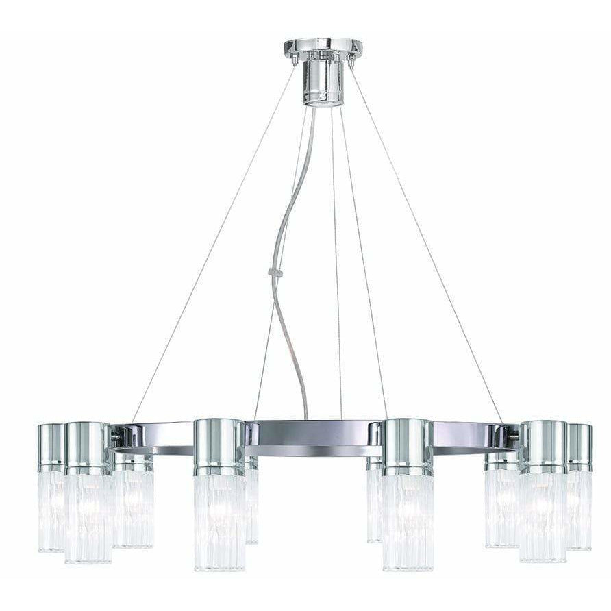 Livex Lighting Chandeliers Polished Chrome / Hand Crafted Clear Fluted Glass Midtown  Polished Chrome Chandelier By Livex Lighting 50699-05