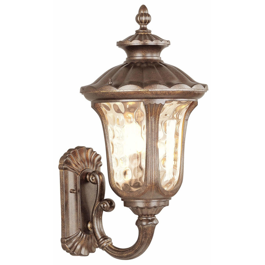 Livex Lighting Outdoor Wall Lanterns Moroccan Gold / Hand Blown Light Amber Water Glass Oxford Moroccan Gold Outdoor Wall Lantern By Livex Lighting 7662-50