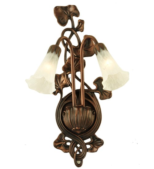 Meyda Lighting 10.5"W White Pond Lily 3 LT Wall Sconce 11239 Chandelier Palace
