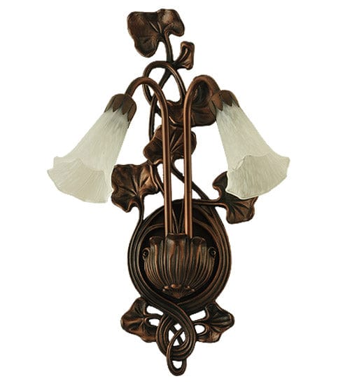 Meyda Lighting 10.5"W White Pond Lily 3 LT Wall Sconce 11239 Chandelier Palace