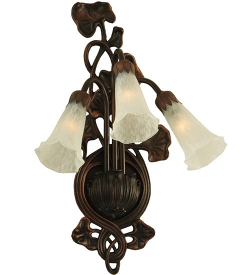 Meyda Lighting 10.5"W White Pond Lily 3 LT Wall Sconce 11846 Chandelier Palace