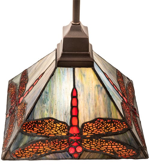 Meyda Lighting 10" Square Prairie Dragonfly Pendant 204364 Chandelier Palace