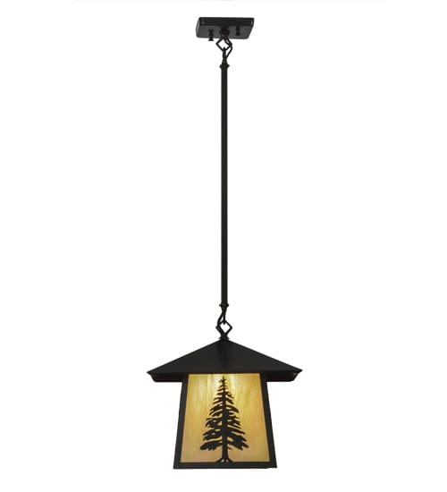 Meyda Lighting 12"Sq Stillwater Tall Pine Pendant 150785 Chandelier Palace