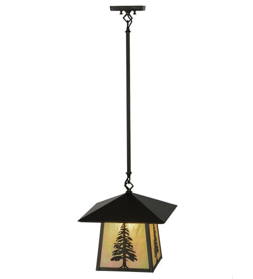 Meyda Lighting 12"Sq Stillwater Tall Pine Pendant 150785 Chandelier Palace