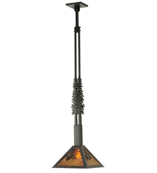 Meyda Lighting 12" Square Winter Pine Tall Pines Pendant 141029 | Chandelier Palace - Trusted Dealer