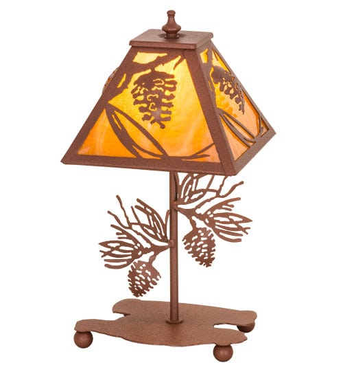 Meyda Lighting 15"H Whispering Pines Accent Lamp 30158 Chandelier Palace
