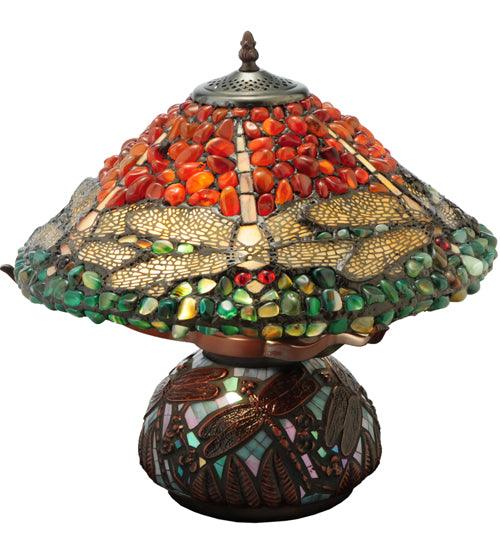 Meyda Lighting 16.5"H Dragonfly Polished Agata Table Lamp 138101 Chandelier Palace