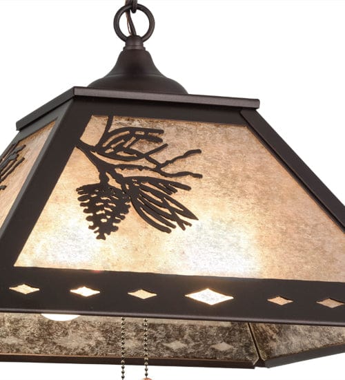 Meyda Lighting 16"Sq Winter Pine Pendant 156972 Chandelier Palace