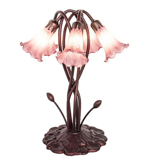 Meyda Lighting 17" High Lavender Pond Lily 5 Light Accent Lamp 15127 Chandelier Palace