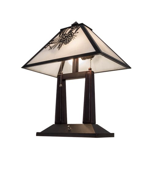 Meyda Lighting 20"H Winter Pine Table Lamp 182011 Chandelier Palace