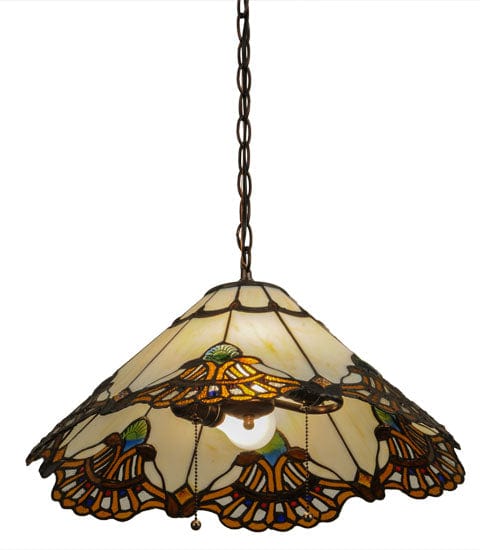 Meyda Lighting 20"W Shell with Jewels Pendant 144059 Chandelier Palace