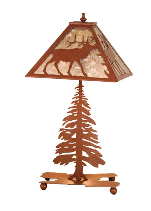 Meyda Lighting 21.5"H Lone Elk Table Lamp 15300 Chandelier Palace
