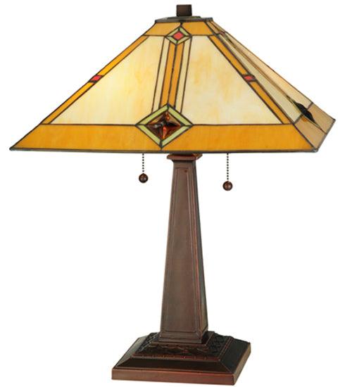 Meyda Lighting 22"H Diamond Mission Table Lamp 138110 Chandelier Palace