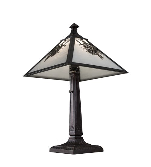 Meyda Lighting 22"H Winter Pine Table Lamp 192187 Chandelier Palace