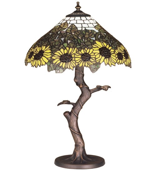 Meyda Lighting 23.5"H Wild Sunflower Table Lamp 47632 Chandelier Palace