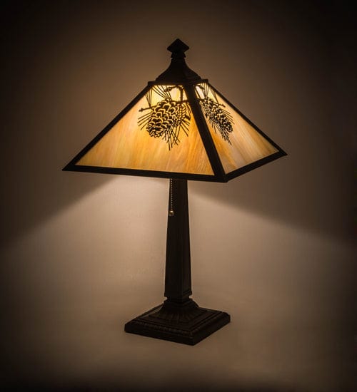 Meyda Lighting 23.5"H Winter Pine Table Lamp 181590 Chandelier Palace
