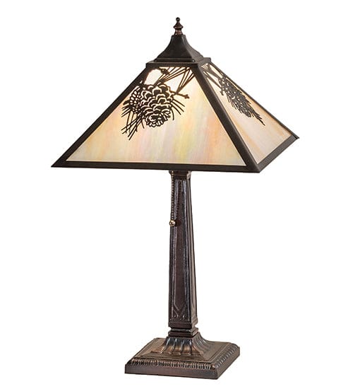 Meyda Lighting 23" High Winter Pine Mission Table Lamp 32789 Chandelier Palace
