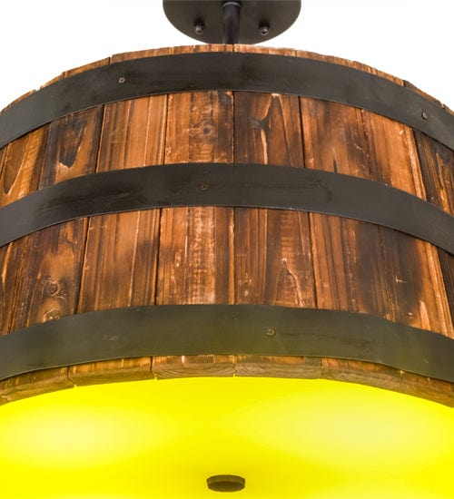 Meyda Lighting 25" Wide Whiskey Barrel Pendant 161073 Chandelier Palace