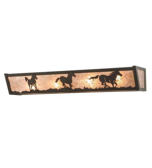 Meyda Lighting 30" Wide Running Horses Vanity Light 151691 Chandelier Palace