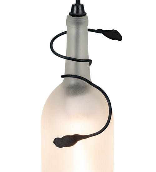 Meyda Lighting 4" Wide Tuscan Vineyard Frosted White Wine Bottle Mini Pendant 71220 Chandelier Palace