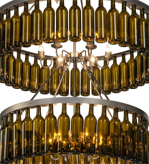 Meyda Lighting 46"W Tuscan Vineyard Estate 80 Wine Bottle Two Tier Chandelier 150900 Chandelier Palace