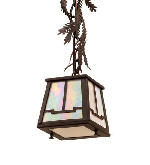 Meyda Lighting 5.5" Square Pine Branch Valley View Mini Pendant 203820 Chandelier Palace
