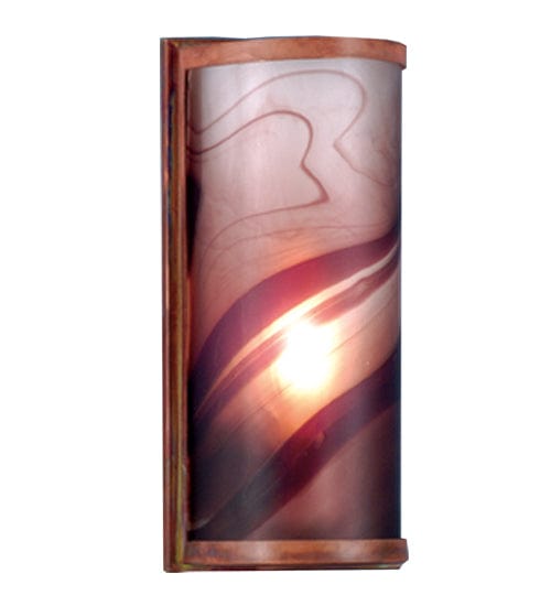 Meyda Lighting 5.5"W Cylinder Chambord Swirl Fused Glass Wall Sconce 70872 Chandelier Palace