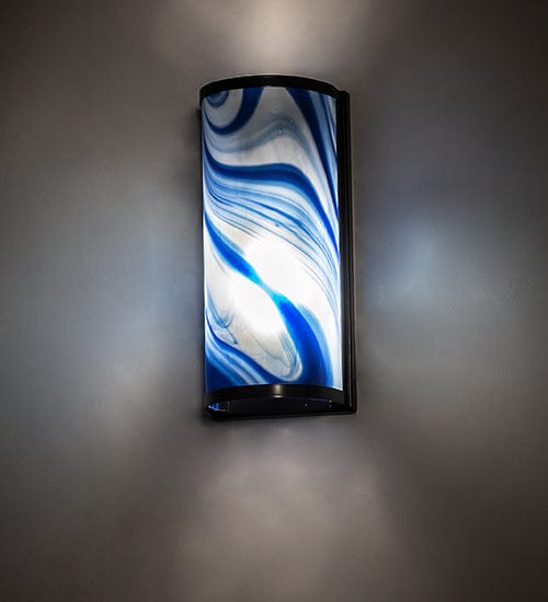 Meyda Lighting 6" Wide Cylinder Curaco Swirl Fused Glass Wall Sconce 68812 Chandelier Palace