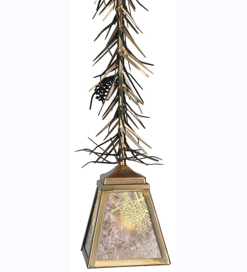 Meyda Lighting 7" Square Winter Pine Mini Pendant 108843 Chandelier Palace