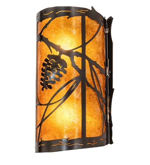 Meyda Lighting 8" Wide Whispering Pines Left Wall Sconce 157371 Chandelier Palace