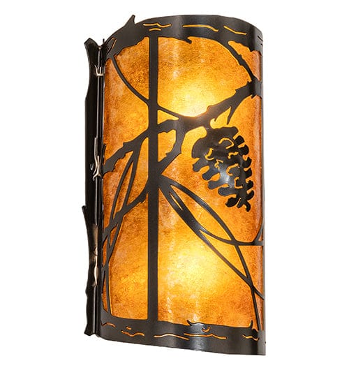 Meyda Lighting 8" Wide Whispering Pines Right Wall Sconce 156617 Chandelier Palace