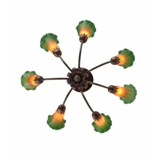 Meyda Lighting Ceiling Fixture, Chandeliers Default Amber/Green Pond Lily Ceiling Fixture By Meyda Lighting 160614