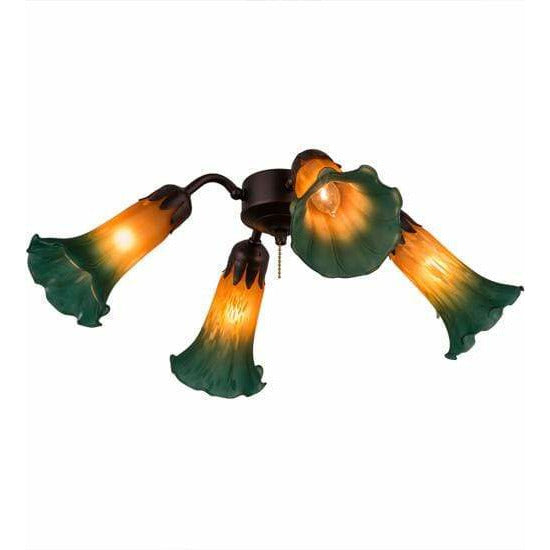 Meyda Lighting Ceiling Fixture, Fanlight Shades Default Amber/Green Pond Lily Ceiling Fixture By Meyda Lighting 162971
