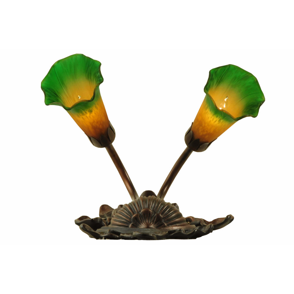 Meyda Lighting Wall Sconces, Two Lights Default Amber/Green Pond Lily Wall Sconces By Meyda Lighting 16573