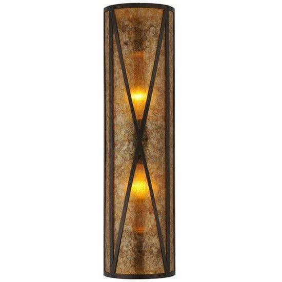 Meyda Lighting Wall Sconces, One Light Default Amber Mica Diamond Mission Wall Sconces By Meyda Lighting 106559