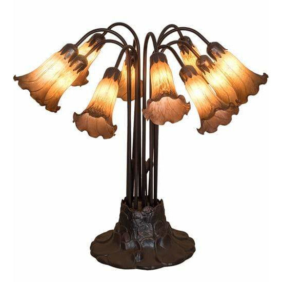 Meyda Lighting Table Lamps, Lily; Tulip And Pate-De-Verre Default Amber Pond Lily Table Lamps By Meyda Lighting 14369