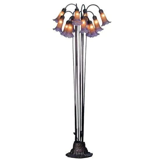 Meyda Lighting Amber/Purple Pond Lily Floor Lamps 15946 Chandelier Palace