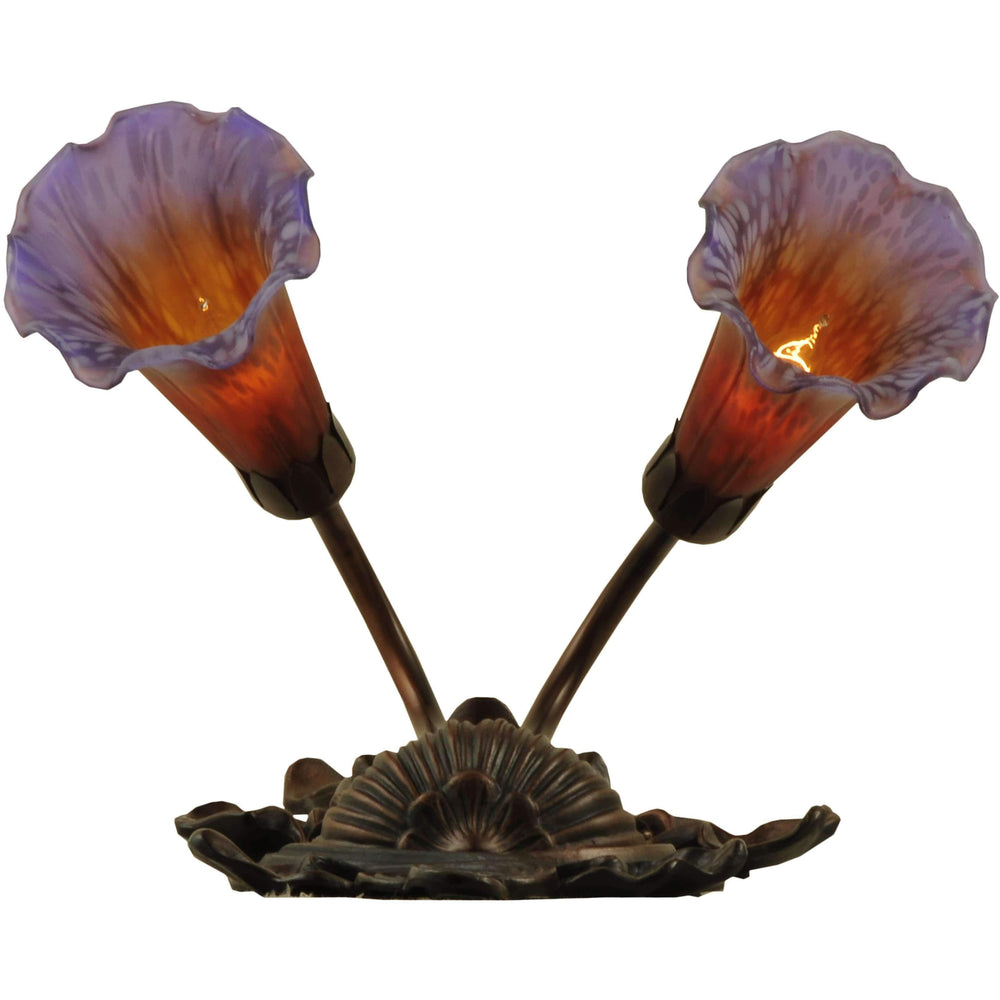 Meyda Lighting Wall Sconces, Two Lights Default Amber/Purple Pond Lily Wall Sconces By Meyda Lighting 16637