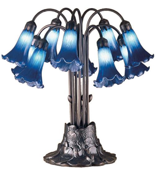 Meyda Lighting Blue Pond Lily Table Lamps 14397 Chandelier Palace