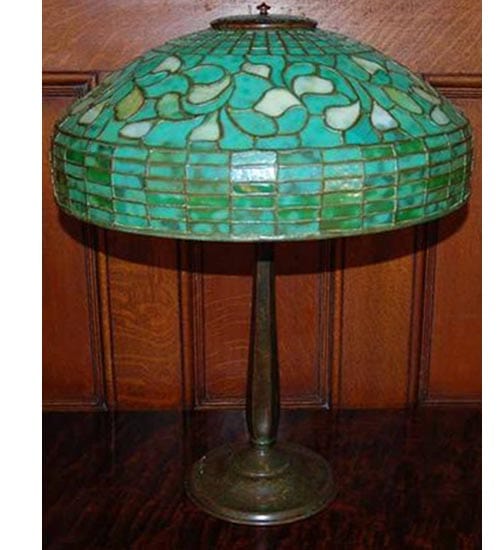Meyda Lighting Original Tiffany Turning Leaf Table Lamp 129287 Chandelier Palace