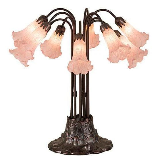 Meyda Lighting Pink Pond Lily Table Lamps 14363 Chandelier Palace