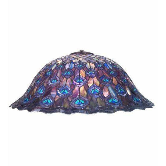 Meyda Lighting Shade Only, Copperfoil Default Tiffany Peacock Feather Shade Only By Meyda Lighting 12053